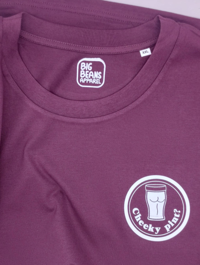 Imperfect - Cheeky Pint Burgundy print
